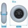 SMYH 8" x 2" (200 x 50) PU Rubber Non-Slip Wheelchair Front Tires, 1 Pair view 2