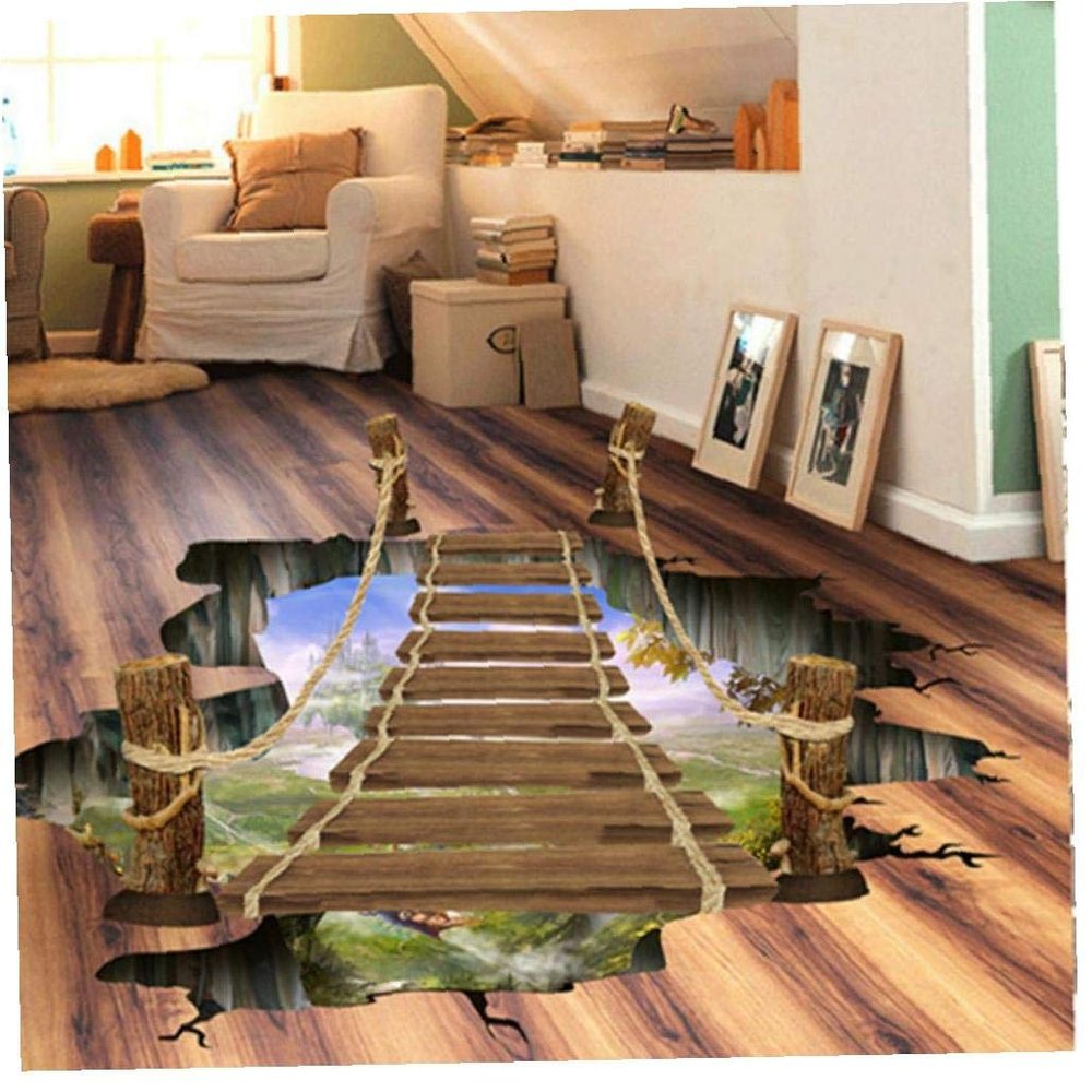 AMOYER Large 3D Space Wall Sticker, Star Bridge Decor for Kids' Room and Living Room