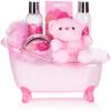BRUBAKER Cosmetics 7-Piece Baby Gift Set for Girls with Pink Tub and Plush Bear view 2