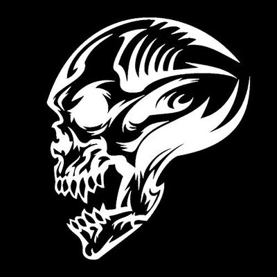 SUIFENG Car Sticker 13.9 x 16.5 cm, Cute Cartoon Skull Vinyl Graphic, Black/Silver