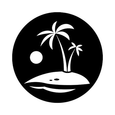 SUIFENG 6.1 x 6.1 in Transparent Beach Tree Cartoon Vinyl Car Window Sticker
