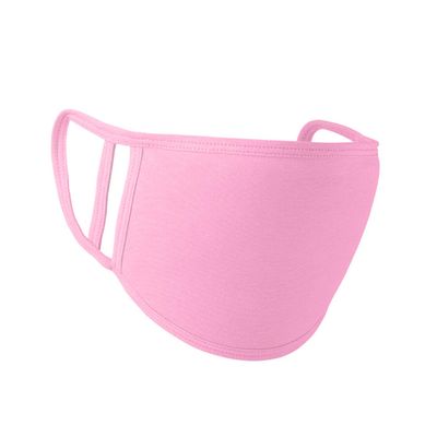 Trimming Shop Unisex Reusable Washable Cotton Face Masks, 2-Layer, Pink, 3-Pack