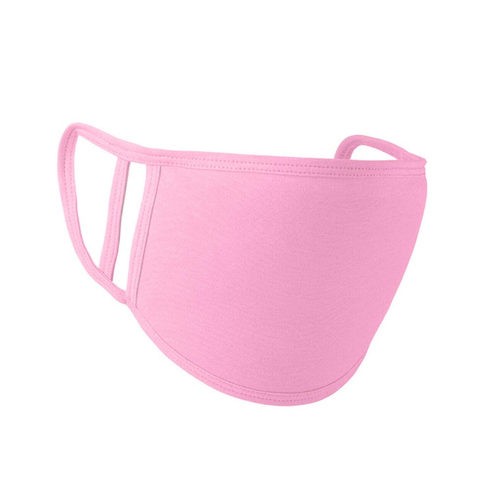 Trimming Shop Unisex Reusable Washable Cotton Face Masks, 2-Layer, Pink, 3-Pack
