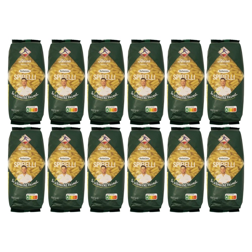 Riesa Durum Wheat Spirelli Pasta, 12-Pack (12 x 500 g)
