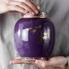 Blue Ceramic Cremation Urn for Ashes, Medium, Handmade view 4