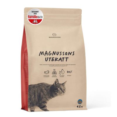 MAGNUSSON's Utekatt (1 x 4.8 kg) Dry Cat Food for Growing Kittens or Active Outdoor Cats | 70% Meat Content | Oven-Baked