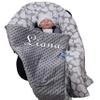 Personalized Two-Layer Wrap Blanket - 90 x 90 cm - Cotton Baby Blanket for Infant Car Seat (Muse - Gray) view 1