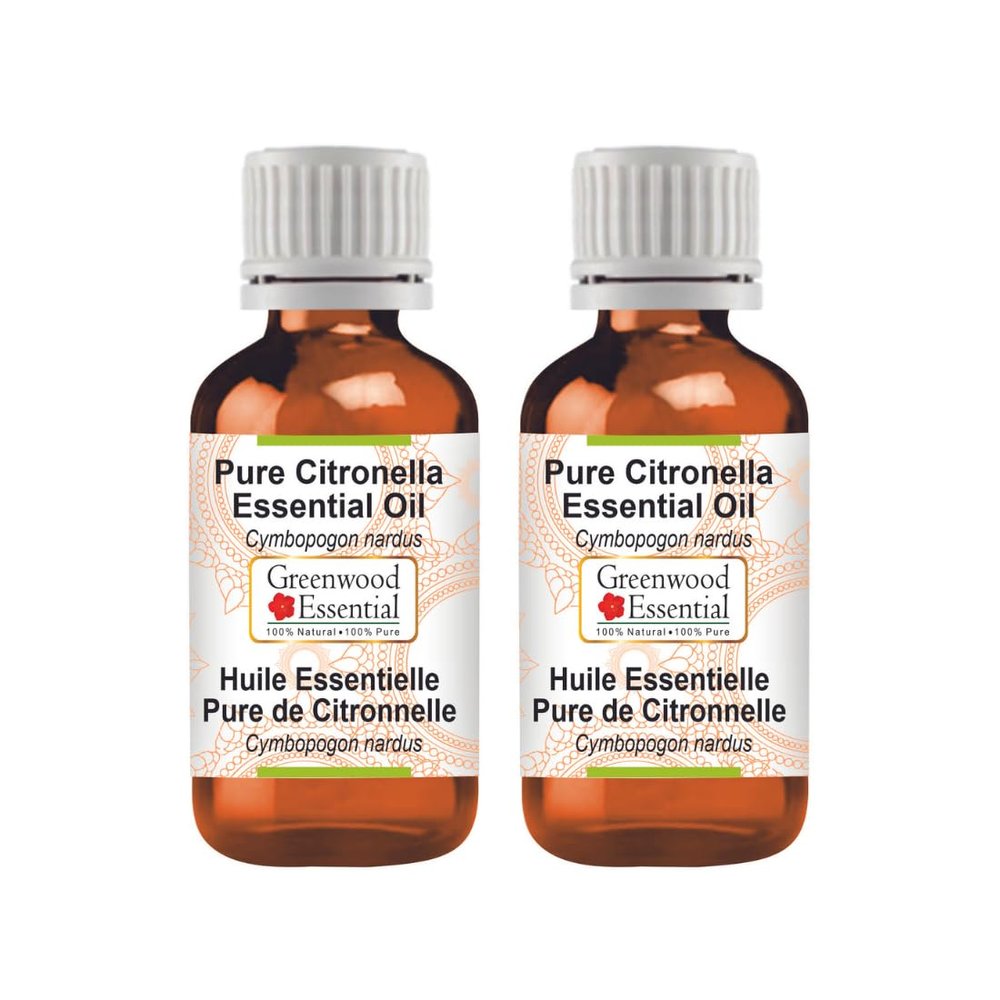 Greenwood Essential Pure Natural Citronella Essential Oil (Cymbopogon nardus), Steam-Distilled, 100 ml x 2 (6.76 fl oz)