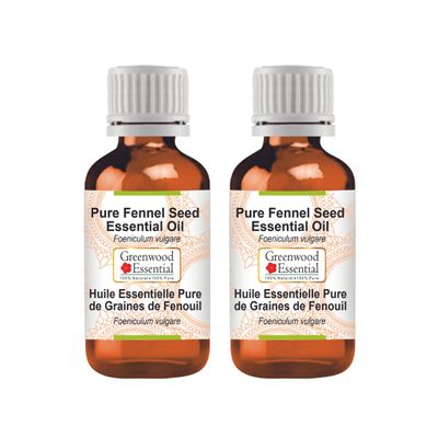 Greenwood Essential Pure Fennel Seed Essential Oil (Foeniculum vulgare), Steam Distilled, 100 mL x 2 (6.76 oz)