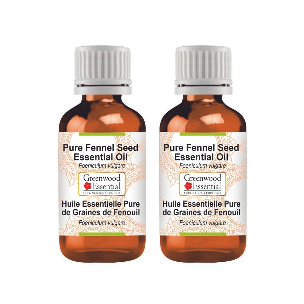 Greenwood Essential Pure Fennel Seed Essential Oil (Foeniculum vulgare), Steam Distilled, 100 mL x 2 (6.76 oz)