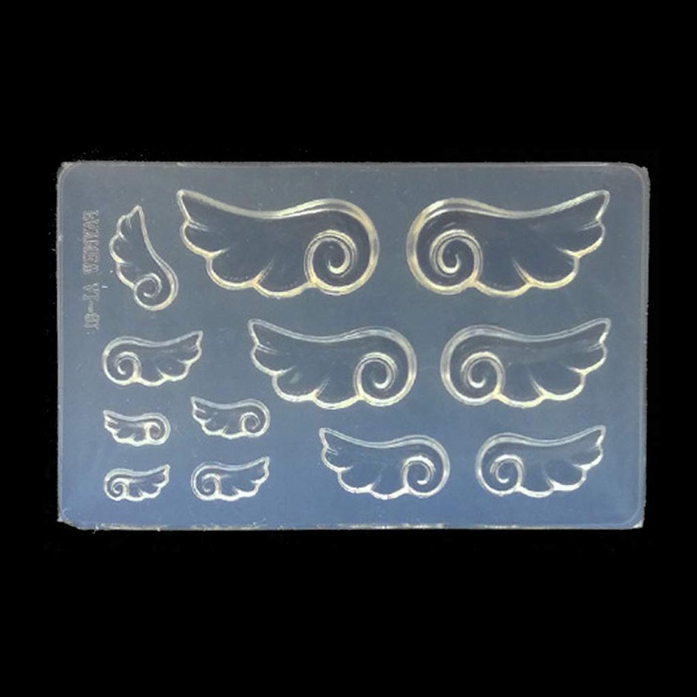 Buwei DIY Nail Art 3D Silicone Mold, Cat/Rabbit/Wing Square Resin Mold Jewelry Tools