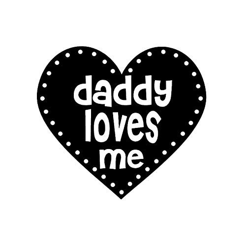 SUIFENG "Dad Loves Me" Heart Car Sticker, 15.5 x 14 cm, Black/Silver Vinyl