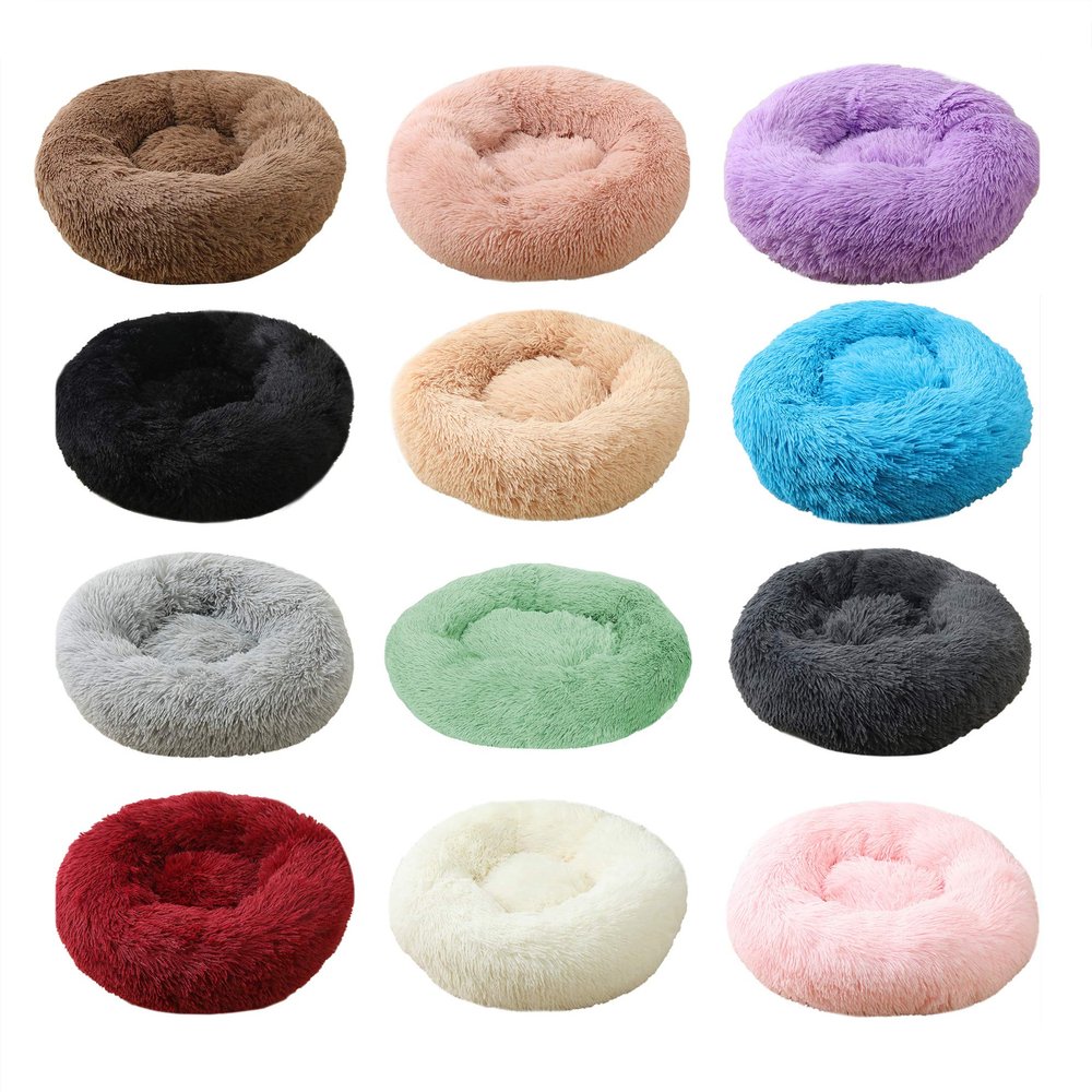 Fluffy Washable Dog Bed and Cat Sofa, Dark Gray, 70 cm