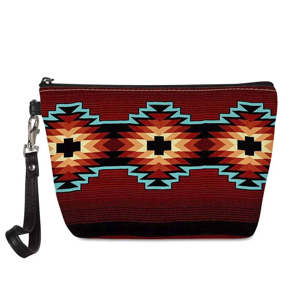 SEANATIVE Ethnic-Style PU Leather Toiletry Bag, Zetec Style