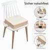 Portable Bamboo Booster Seat/High Chair, Washable, with Safety Buckles, Beige view 3