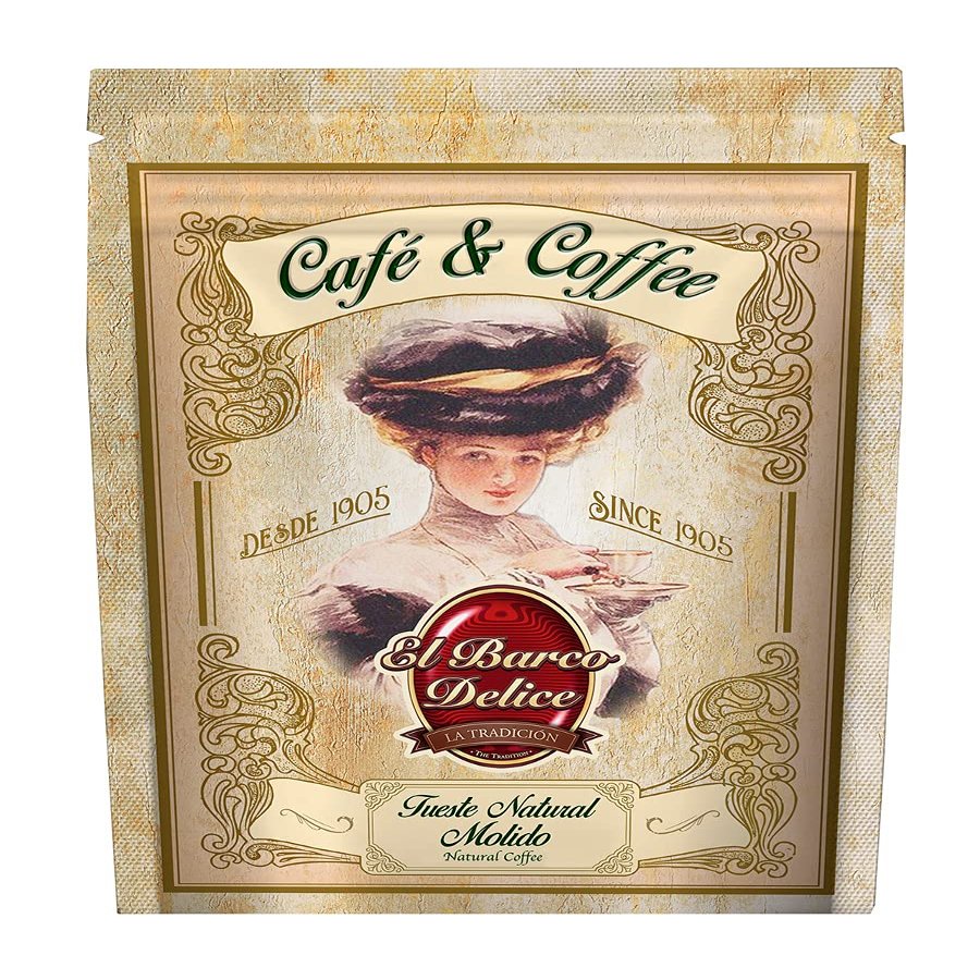 Natural Roasted Ground Coffee (Resealable Bag, 500 g) – El Barco Delice