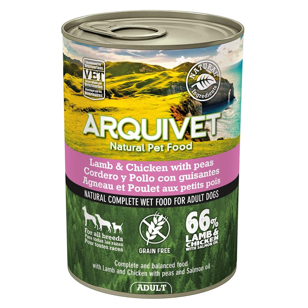 Arquivet Wet Food for Adult Dogs, Lamb and Chicken, 400 g