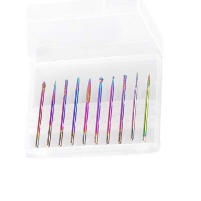 10-Piece Tungsten Steel Diamond Nail Drill Bit Set