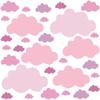 PREMYO 30 Cloud Wall Stickers for Girls' Nursery, Self-Adhesive, Pastel Pink view 1