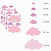 PREMYO 30 Cloud Wall Stickers for Girls' Nursery, Self-Adhesive, Pastel Pink view 3