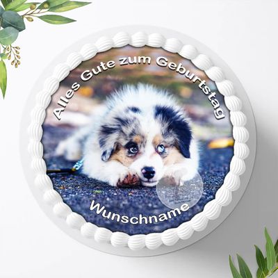 Dog Cake Topper with Optional Custom Name, 20 cm
