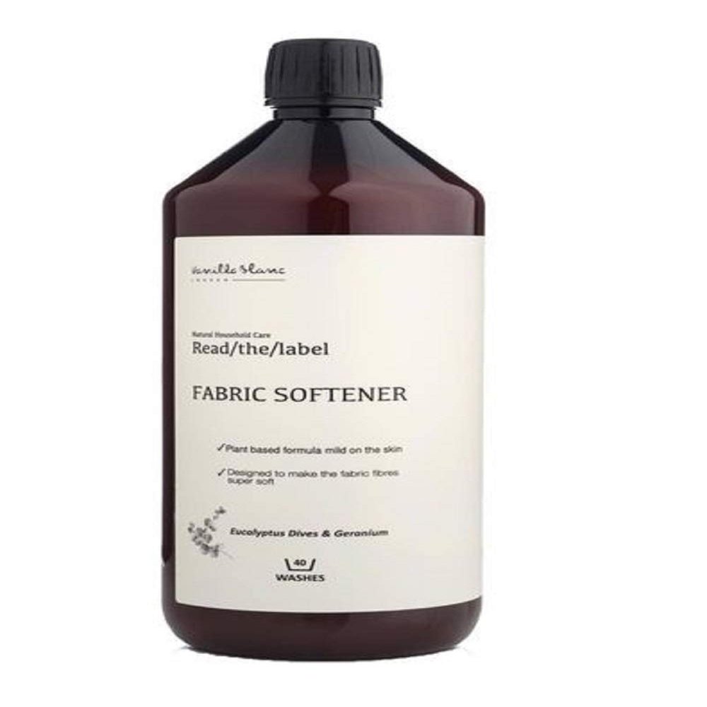 Vanilla Blanc Read the Label Natural Fabric Softener with Organic Essential Oils (Eucalyptus Tauchgänge & Geranium)