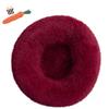 FANSU Round Donut Dog Bed, Plush Pet Sofa, Red Wine, 50 cm view 1