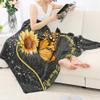 Woisttop Fleece Blanket with Sunflower and Butterfly Design view 2