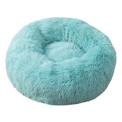 Chickwin Chickw1 Round Plush Dog Bed and Donut Cat Bed, Non-Slip Base, Green, 60 cm