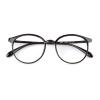 DLLY Reading Glasses, Round Frame, Spring Hinges, Unisex, Anti-Blue-Light, Anti-Fatigue, Ultra-Lightweight, Black, +1.75 view 1
