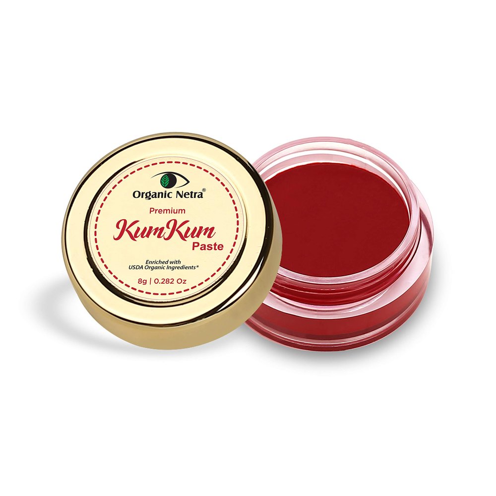 Organic Netra Sindoor/Kumkum Paste | Waterproof, Long-Lasting, Smudge-Proof | Natural Deep Maroon Color, 0.2 oz