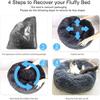 FANSU Round Donut Dog Bed, Soft Plush Sofa, Non-Slip Base, Cat Bed, Champagne, 90 cm view 4