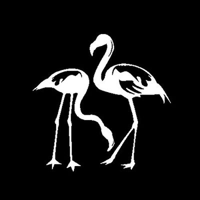 SUIFENG 15.5 x 15 cm Cartoon Flamingo Bird Vinyl Car Sticker, Black/Silver