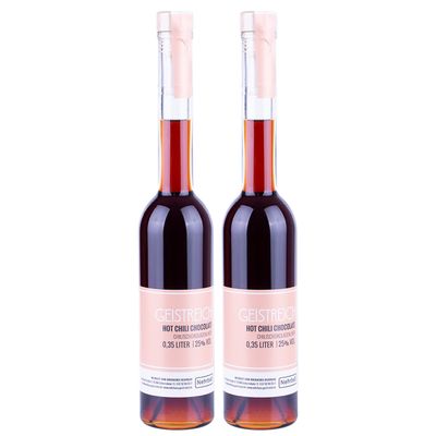 Nehrba 2-Pack Hot Chili Chocolate Liqueur, 0.35 Liter - Premium Chocolate Liqueur, 25% ABV - Made in Germany