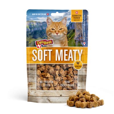 DeliBest Soft Meatys Cat Treats - Grain-Free Chicken
