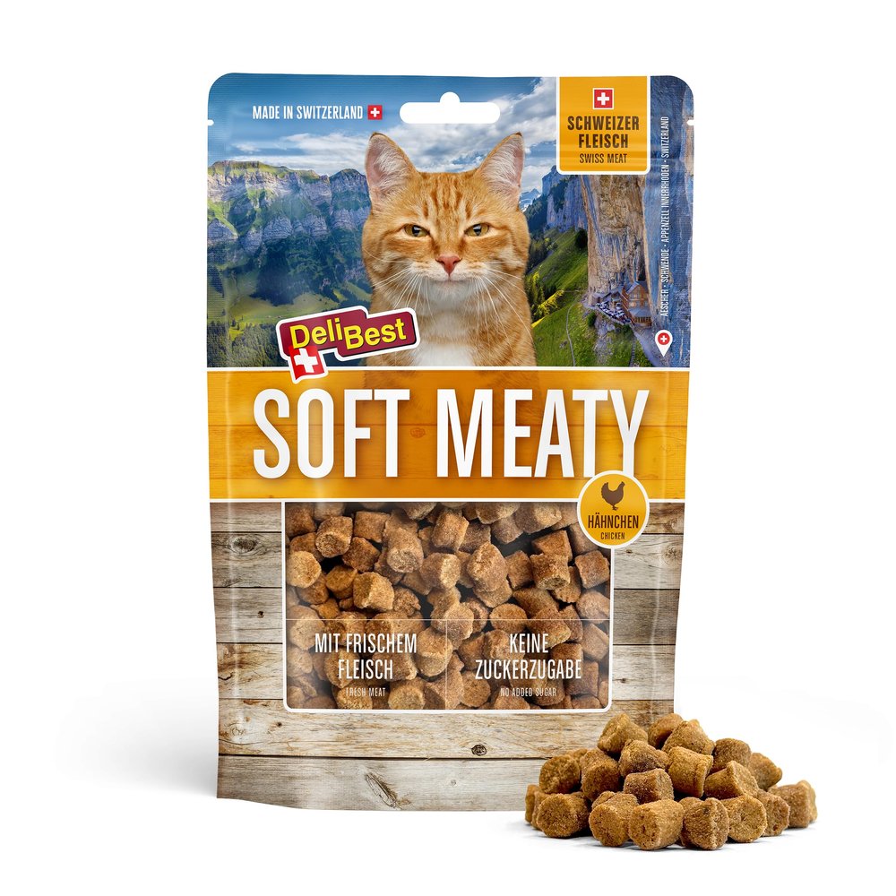 DeliBest Soft Meatys Cat Treats - Grain-Free Chicken