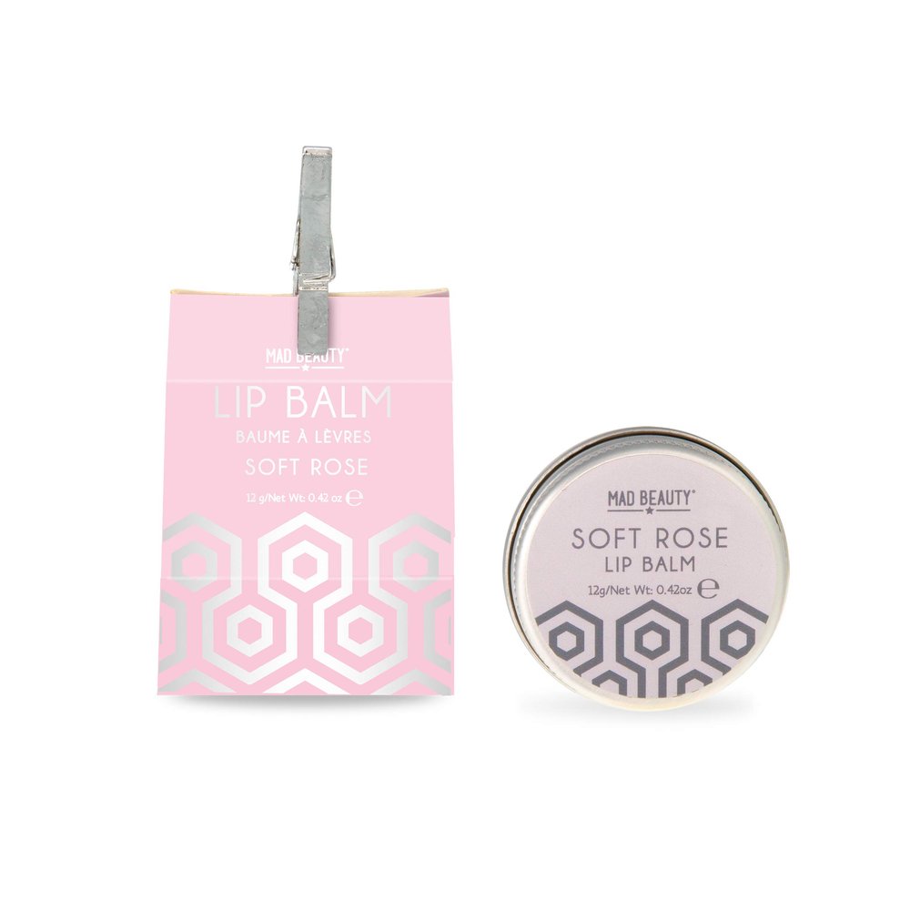 Mad Beauty Splash of Silver Lip Balm, Soft Rose, 12 ct