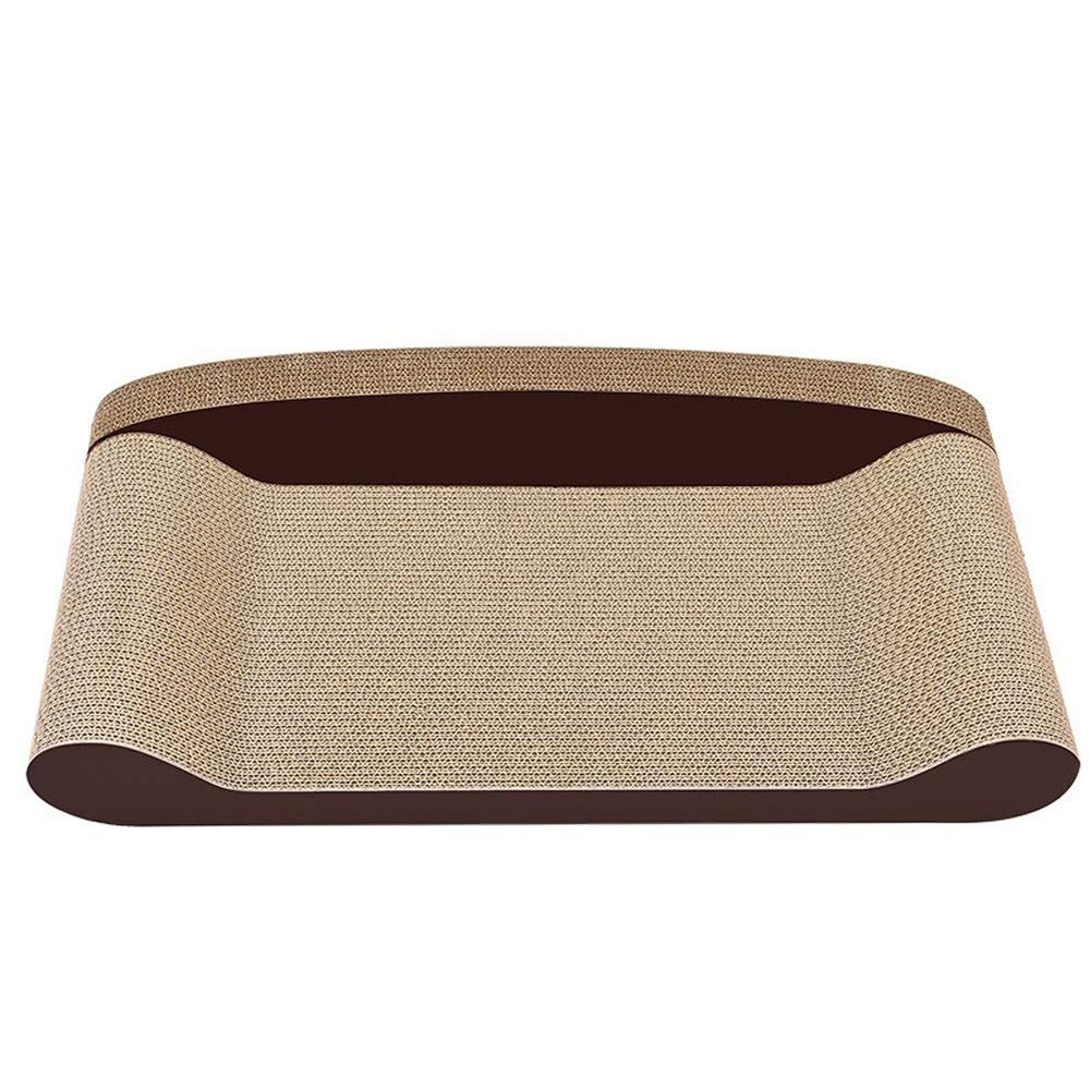 WHSPORT Cat Scratching Lounge, Sofa-Shaped Corrugated Cardboard Scratcher, Brown