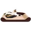 WHSPORT Cat Scratching Lounge, Sofa-Shaped Corrugated Cardboard Scratcher, Brown view 2
