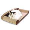 WHSPORT Cat Scratching Lounge, Sofa-Shaped Corrugated Cardboard Scratcher, Brown view 3