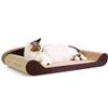 WHSPORT Cat Scratching Lounge, Sofa-Shaped Corrugated Cardboard Scratcher, Brown view 4