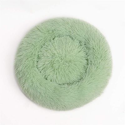 FANSU Round Plush Donut Pet Bed, Non-Slip, Green, 40 cm