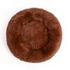 FANSU Round Dog Bed, Plush Donut Pet Sofa, Non-Slip Base, Brown, 80 cm view 1