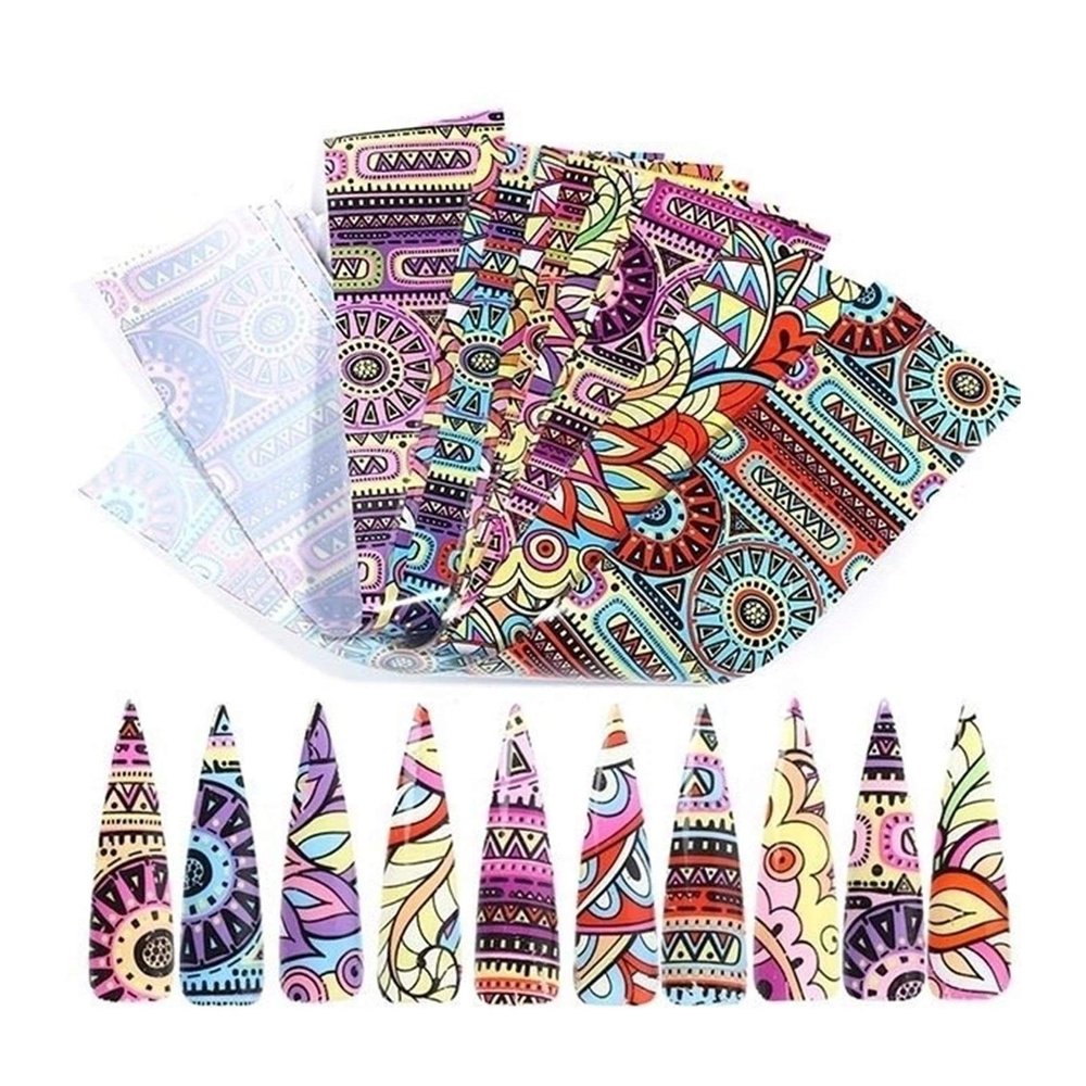 Claral Wild Snake Print Nail Foil Stickers, African Tropical Style, 10 Pieces, de1129