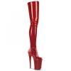 TIKENBST 20 cm Over-the-Knee High Heels for Women, Thick-Soled Super High-Heel Pole Dance Boots, Red-40 view 1