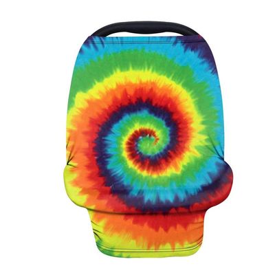 chaqlin Rainbow Tie-Dye Nursing Cover, Multi-Use Baby Cover for Stroller, Car Seat, High Chair and Shopping Cart