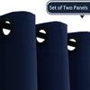 Muutos Blackout Thermal Sound-Reducing Curtain, Bergardine, Navy Blue, H 140 x W 100 cm view 2