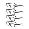 EYEGUARD Reading Glasses, 4-Pack, Rectangular Black, Lightweight and Comfortable, +3.50 Magnification view 1