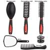 Surfmall 5-Piece Hair Brush and Comb Set with Mirror and Stand, Antistatic, Red view 3