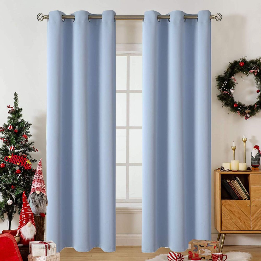 Muutos Blackout Thermal Curtain with Grommets, Light Blue, H 265 x W 200 cm